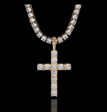 Stoned Cross Necklace Set