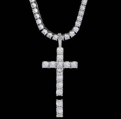 Stoned Cross Necklace Set